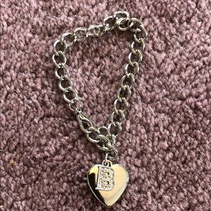 Silver charm bracelet w/ B charm